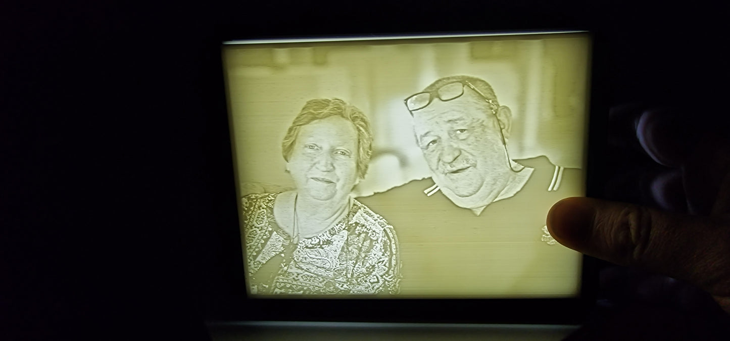 Cadre photo lithophanie 3D avec LED Branchement USB-C