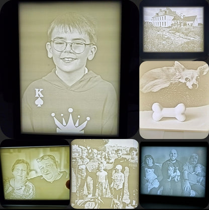 Cadre photo lithophanie 3D avec LED Branchement USB-C